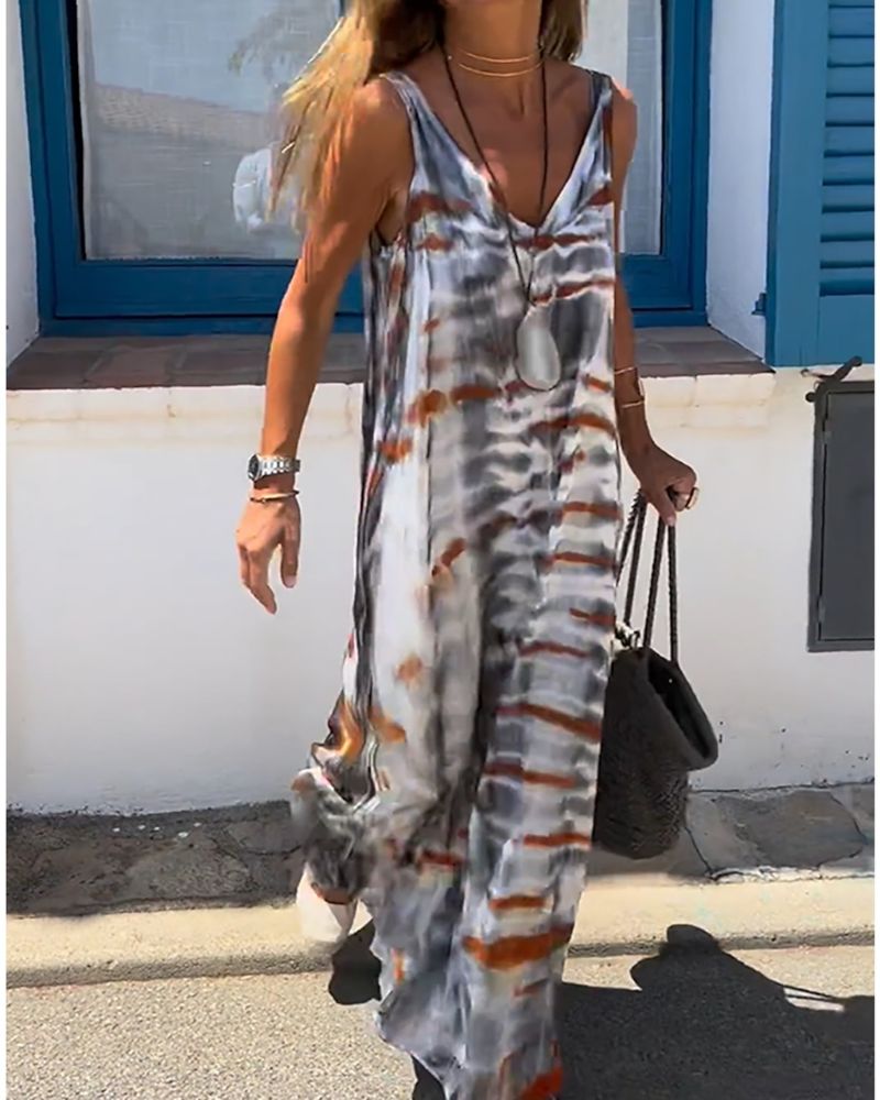 SORIA | Robe sans manches à imprimé tie-dye