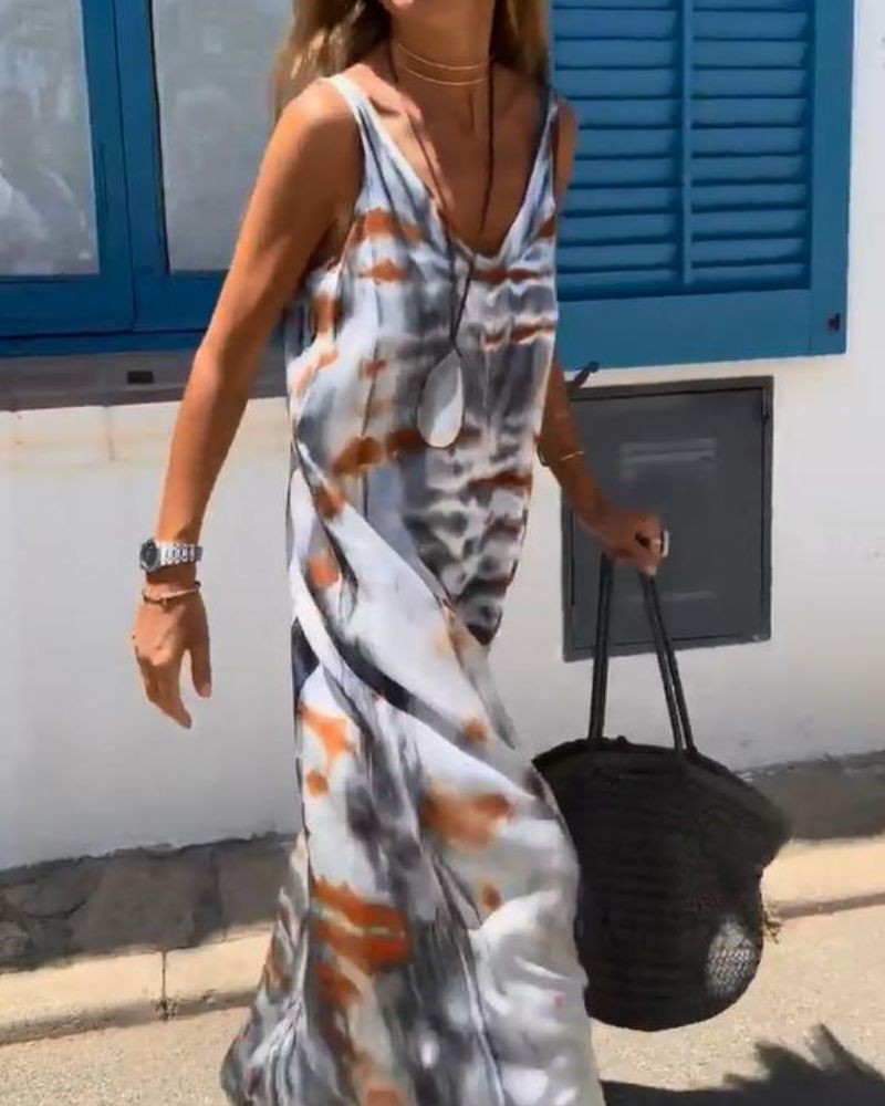 SORIA | Robe sans manches à imprimé tie-dye