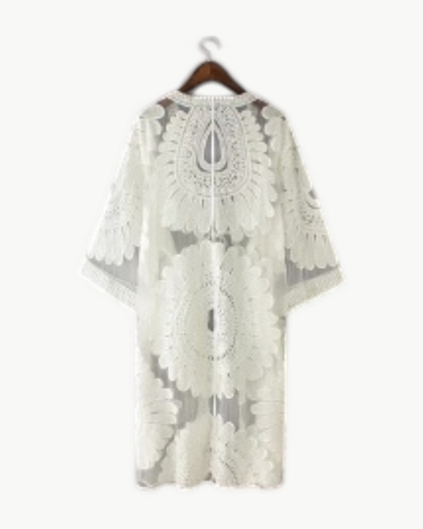 LÉA – Mesh kimono med blommig brodyr | Elegant & luftig lager-på-lager