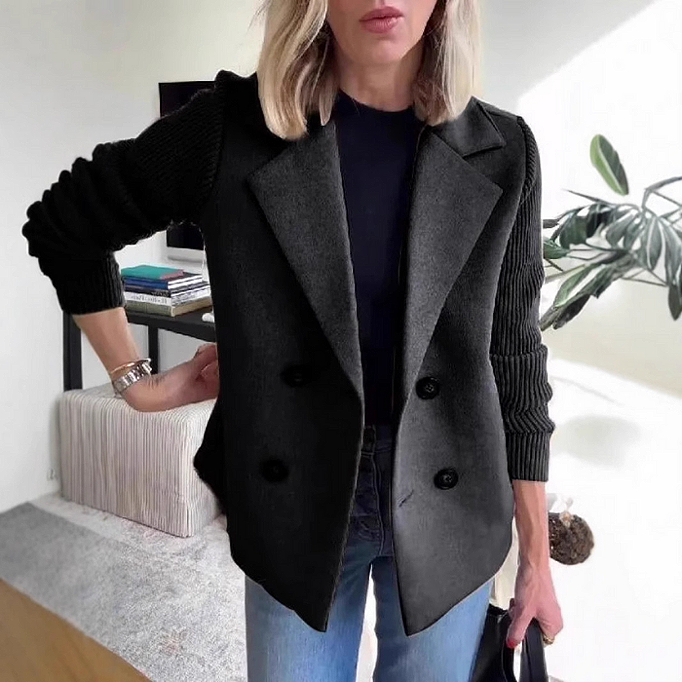 SANDRA | BLAZER con manga de punto