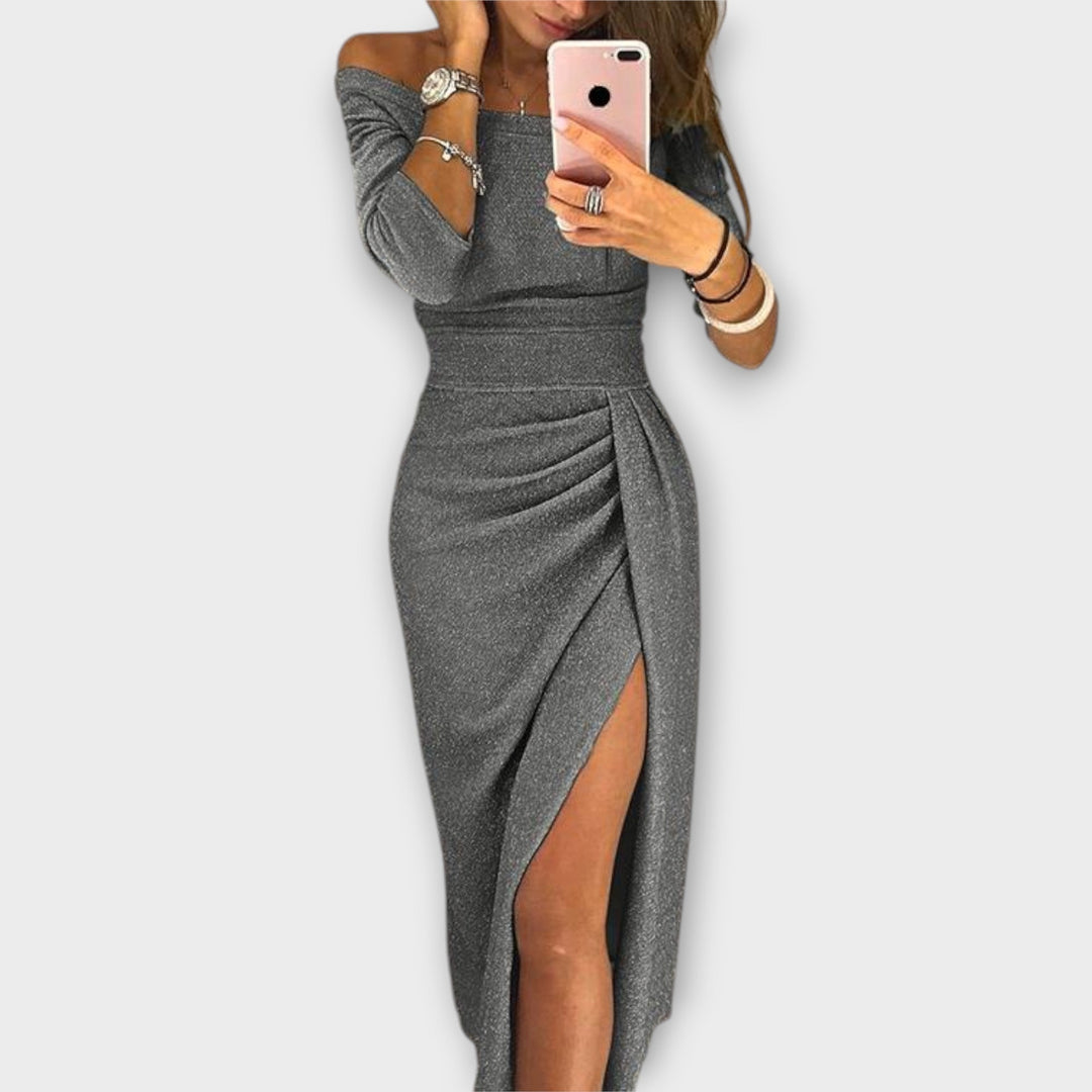 Minjee - Abito Elegante Fuori Spalla