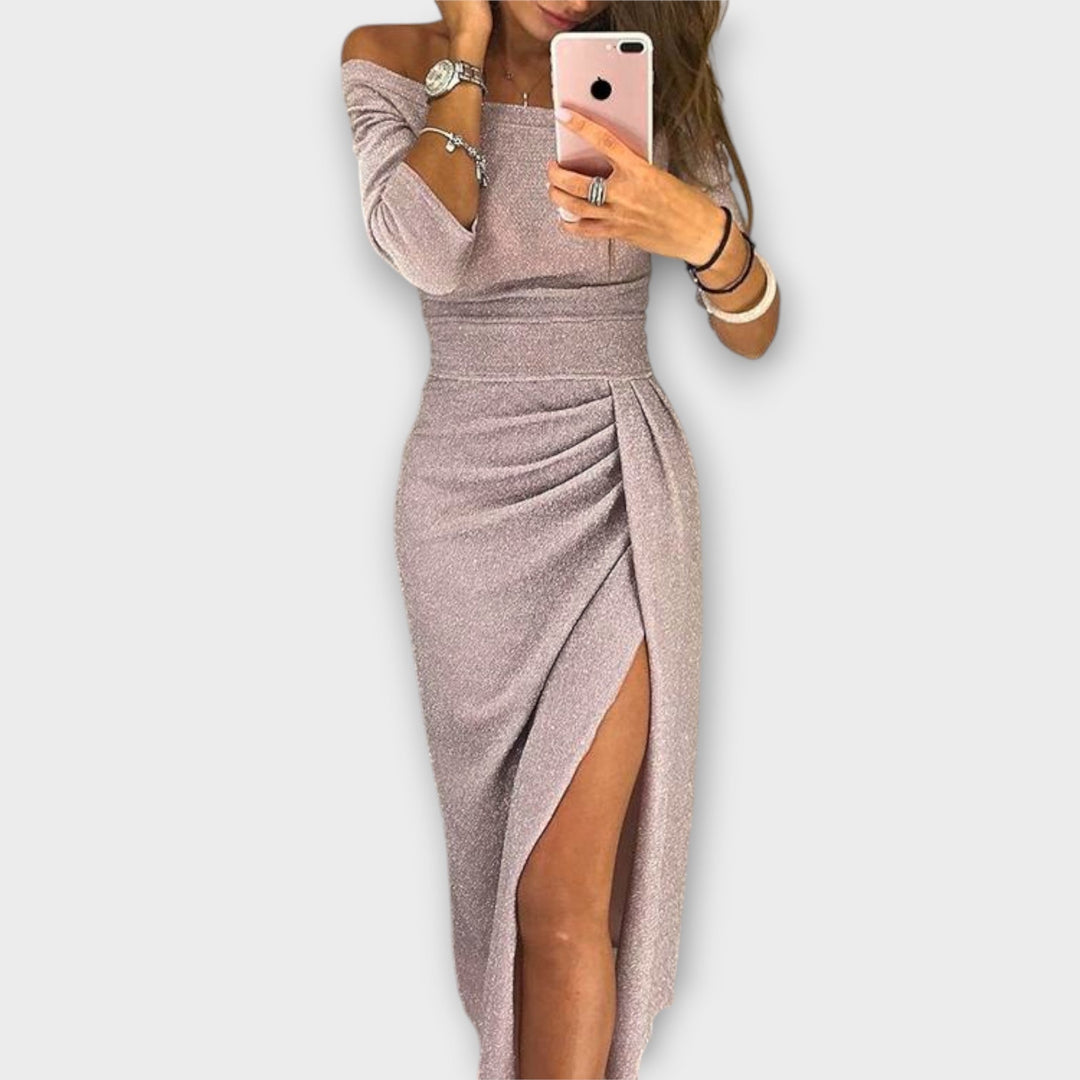 Minjee - Abito Elegante Fuori Spalla