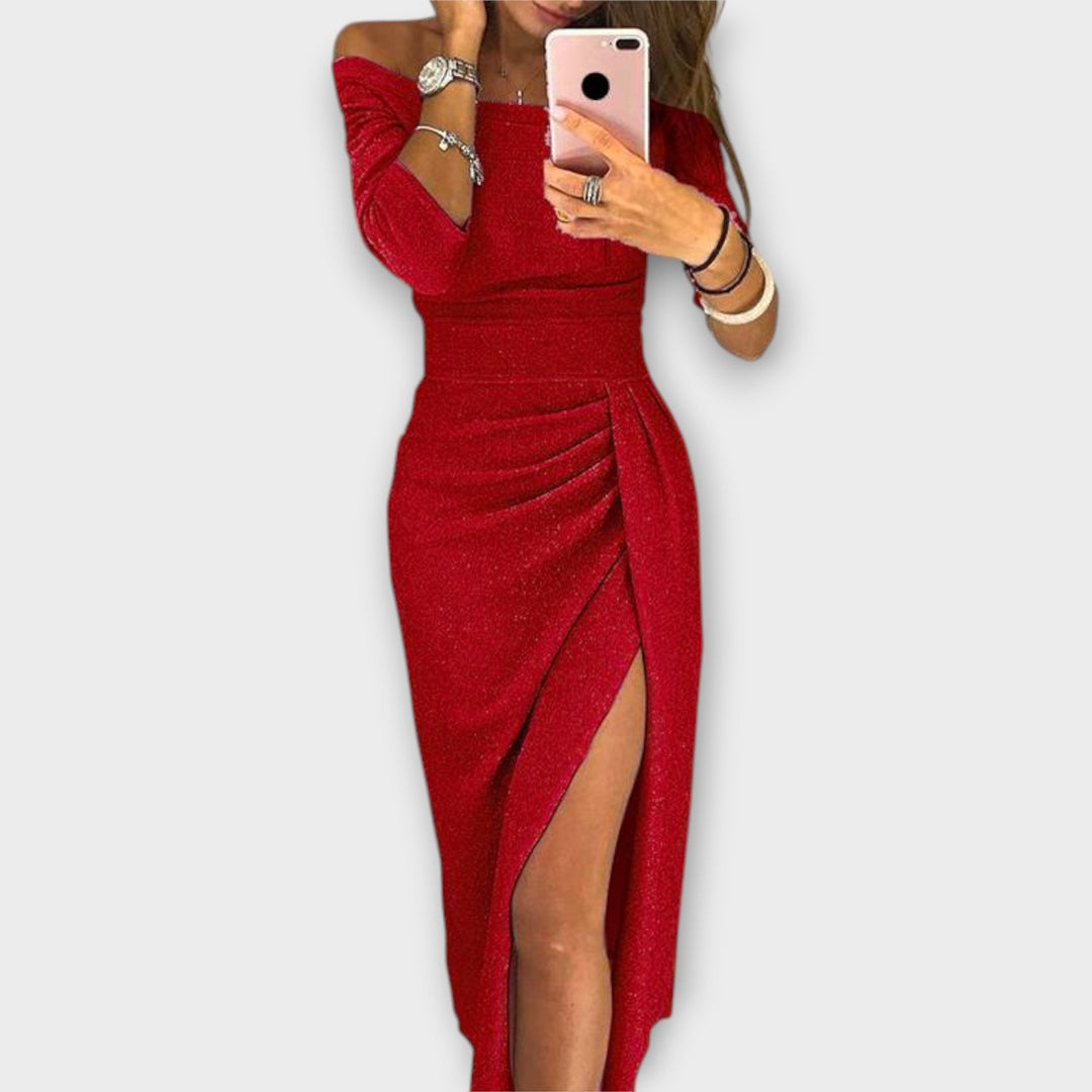 Minjee - Abito Elegante Fuori Spalla