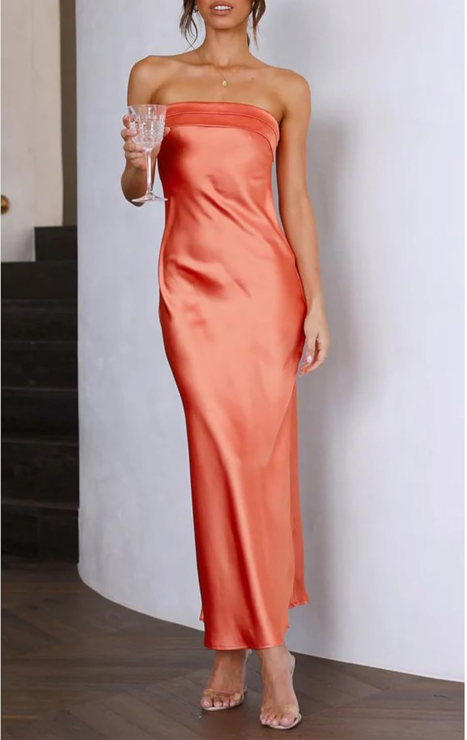 Thesa - Abito Senza Maniche in Raso