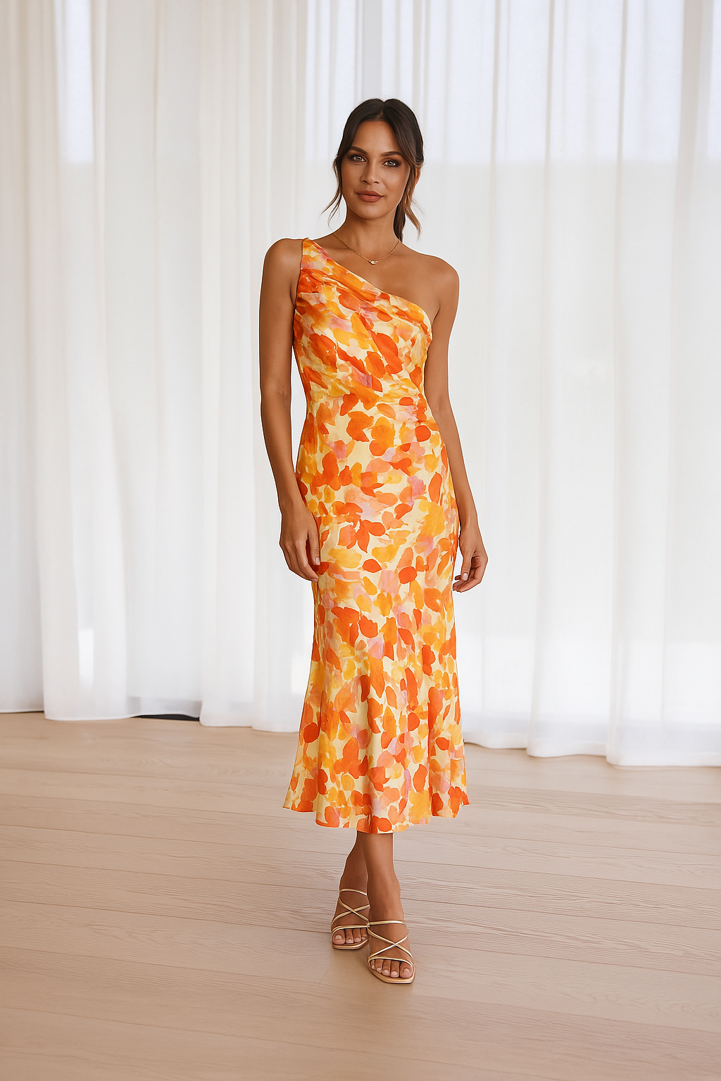 Cynthia - Abito In Raso Floreale