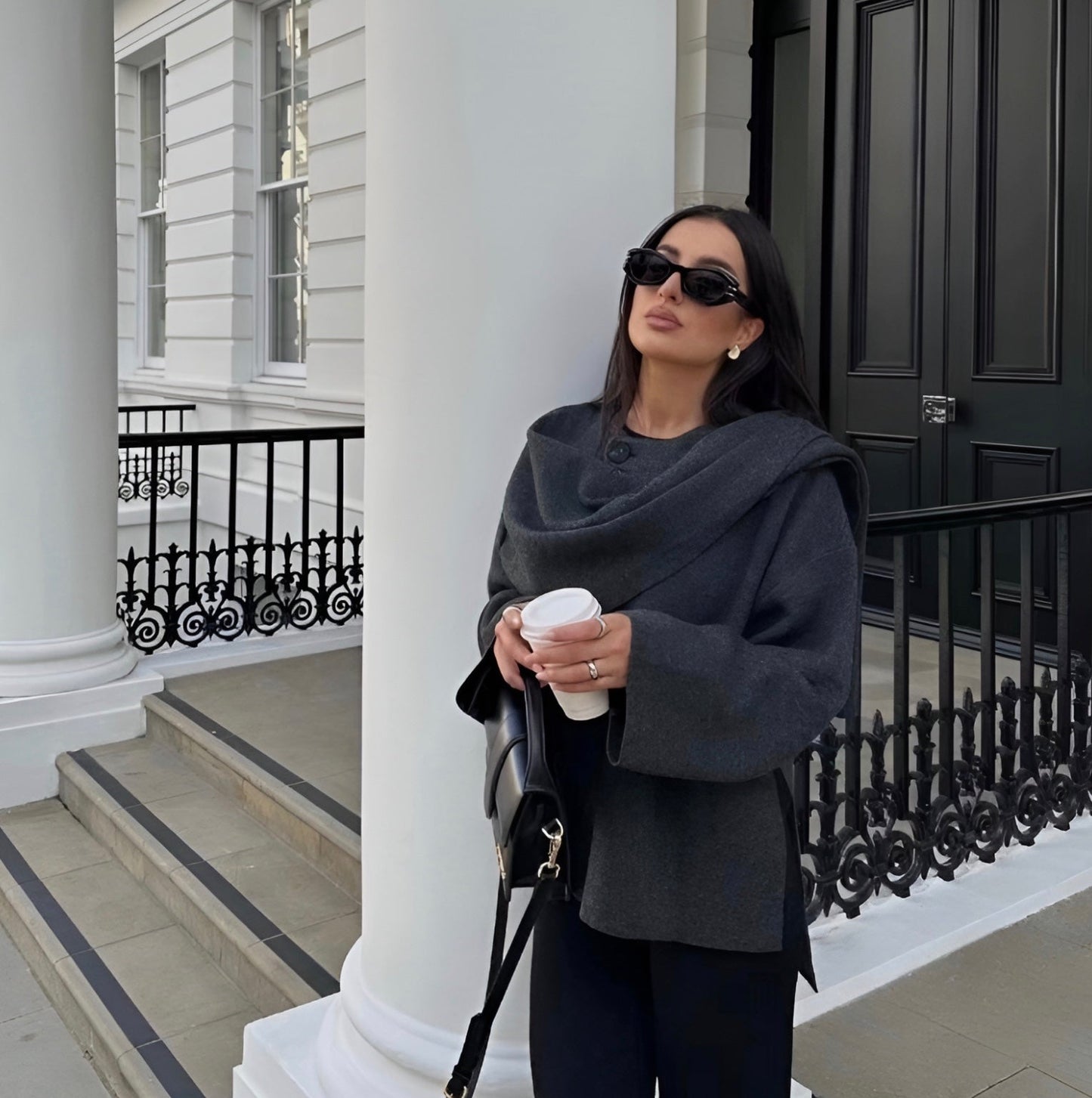 Maddalena™ - Trench in lana con sciarpa