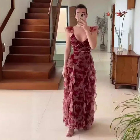 Flora - Abito Con Volant Floreali