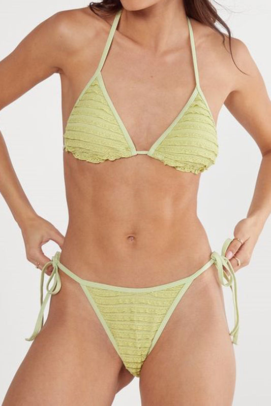 Two-Pieces Halter Neck Tie-Up Bikini Set